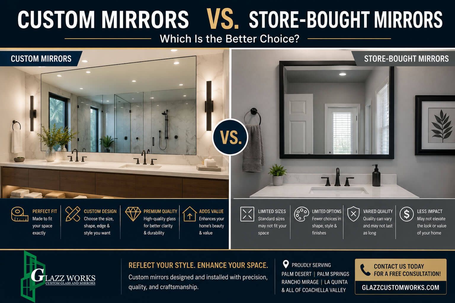 Custom Mirrors vs. Store-Bought Mirrors: Which Is the Better Choice?